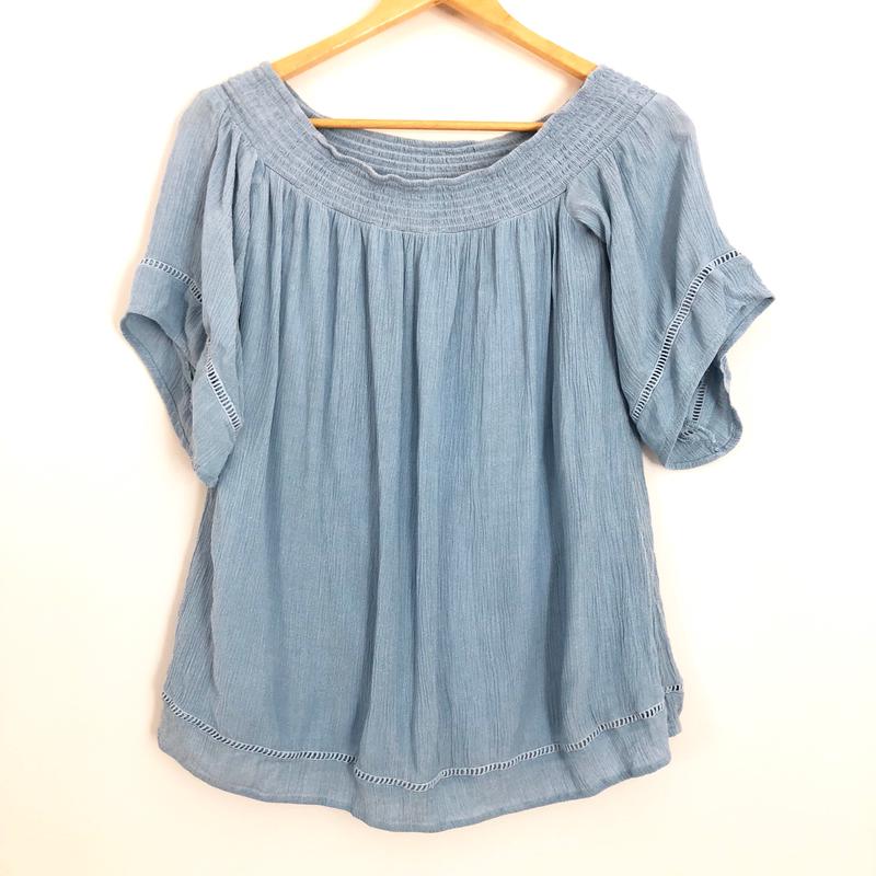 Love Fire Off the Shoulder Denim-style Dress- Size XS