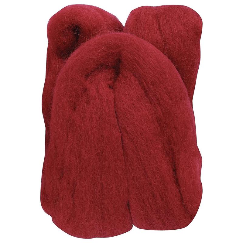 Clover Wool Roving .7 ounce – Red