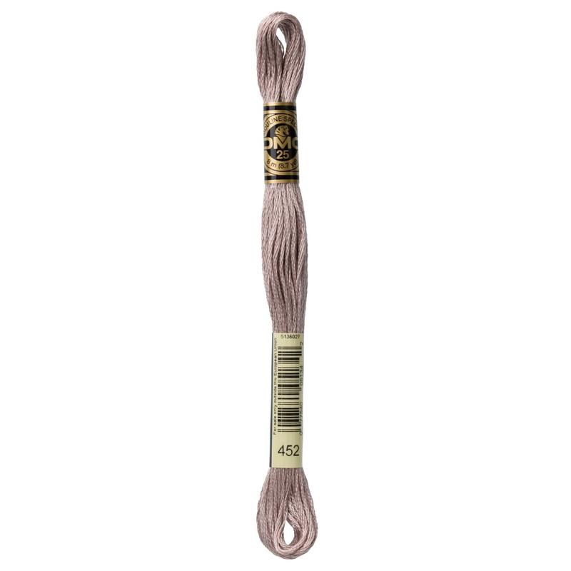 DMC 6-Strand Cotton Embroidery Floss 8.7yd – 452 Medium Shell Grey
